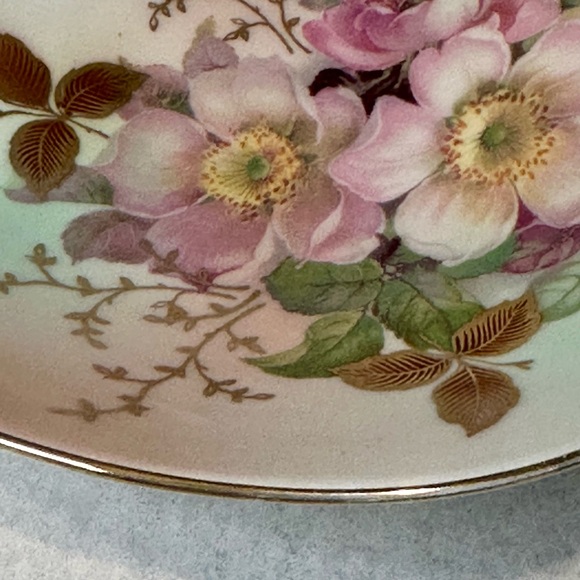 Elegant Vintage Floral Square Plate/Bowl with Gold  Schumann Arzberg Germany - Picture 4 of 6